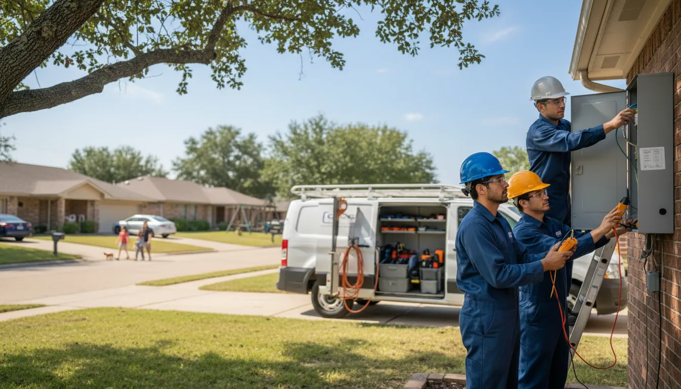 Certified electrician providing emergency electrical services in Gillett, TX